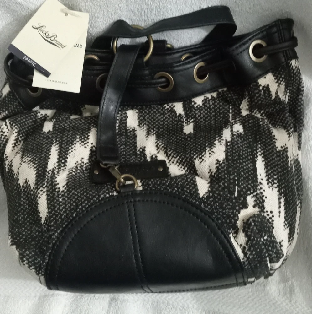 🔷 Lucky Brand Bali Hai Drawstring Bucket Boho Bag- Vintage